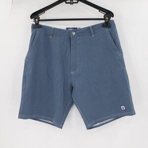 Johnnie-O Shorts Mens 32 Prep Golf Performance 9" Stretch Slate Blue flat front